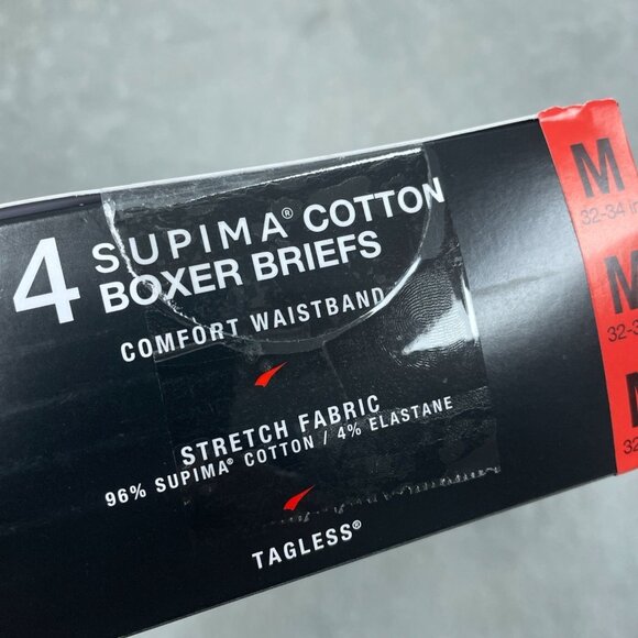 Kirkland Signature 4-Pack Supima Cotton Boxer Briefs M Tagless Stretch a0472 - Picture 4 of 5